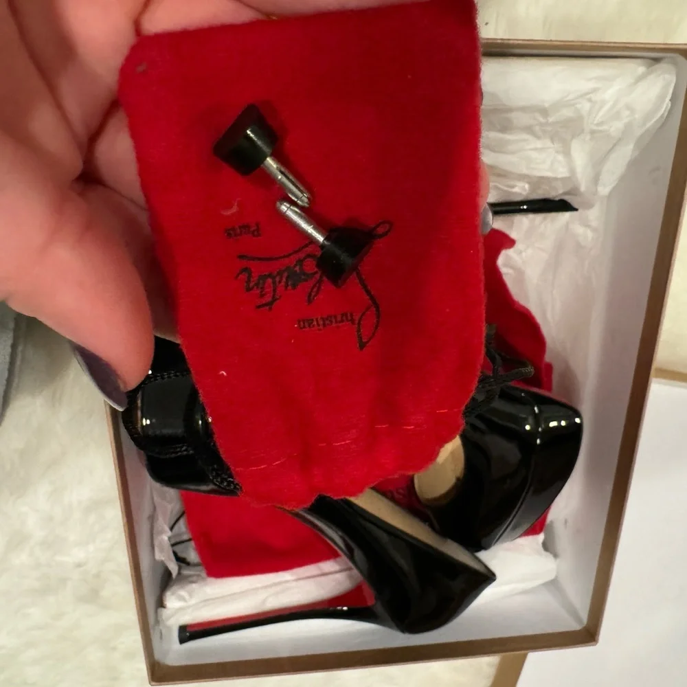 Christian Louboutin Fetish Peep Toe Pumps 130mm - Picture 10 of 10